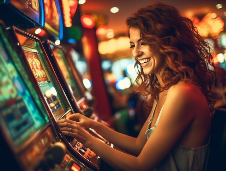 Ilustrasi pengguna bermain game casino online di perangkat mobile dengan nyaman